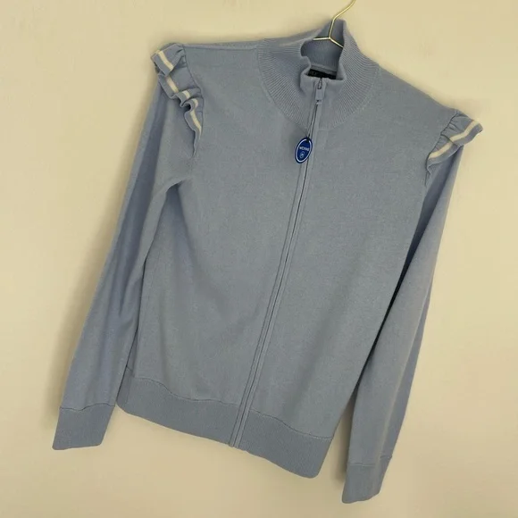 Polo Golf Ralph Lauren Womens Technical Cashmere Ruffle Sleeve Sweater Sz S NWT